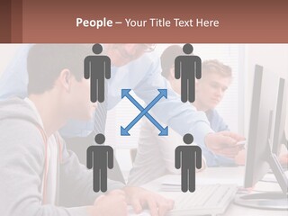 A Group Of People Working On A Computer PowerPoint Template