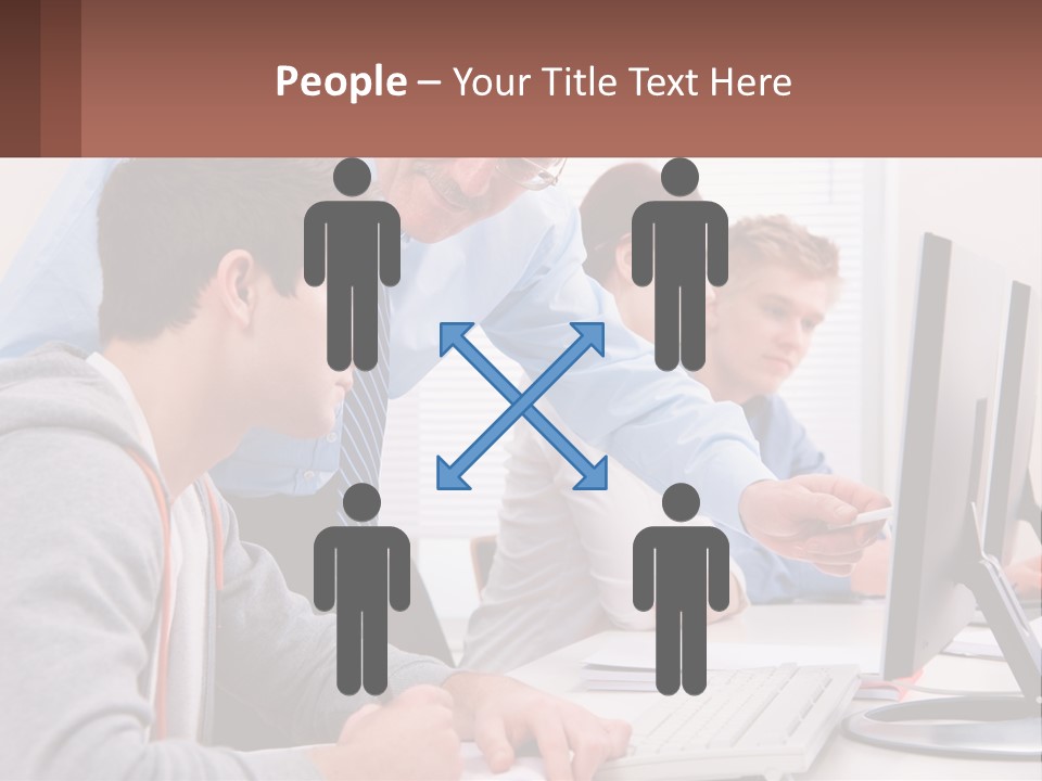 A Group Of People Working On A Computer PowerPoint Template