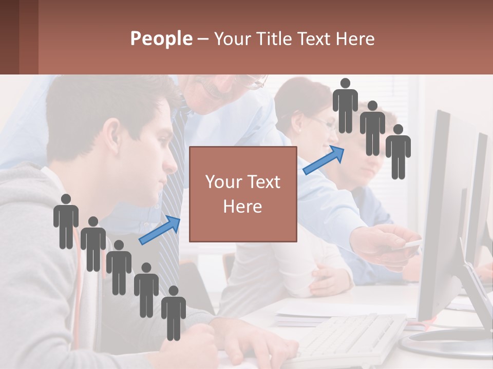 A Group Of People Working On A Computer PowerPoint Template