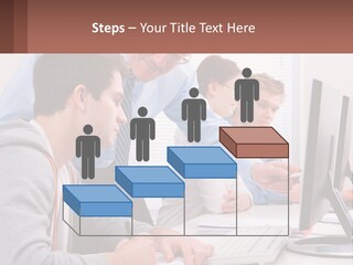 A Group Of People Working On A Computer PowerPoint Template