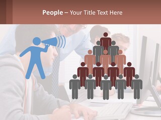 A Group Of People Working On A Computer PowerPoint Template
