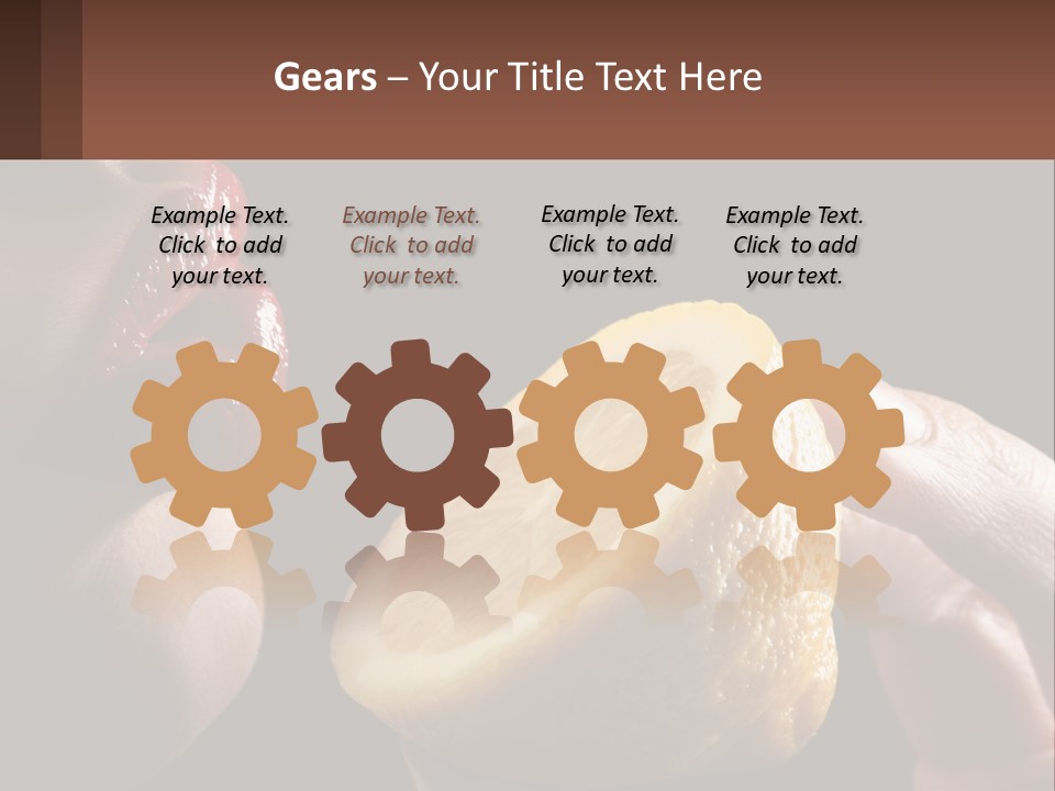 A Person Holding A Slice Of Lemon In Their Hand PowerPoint Template