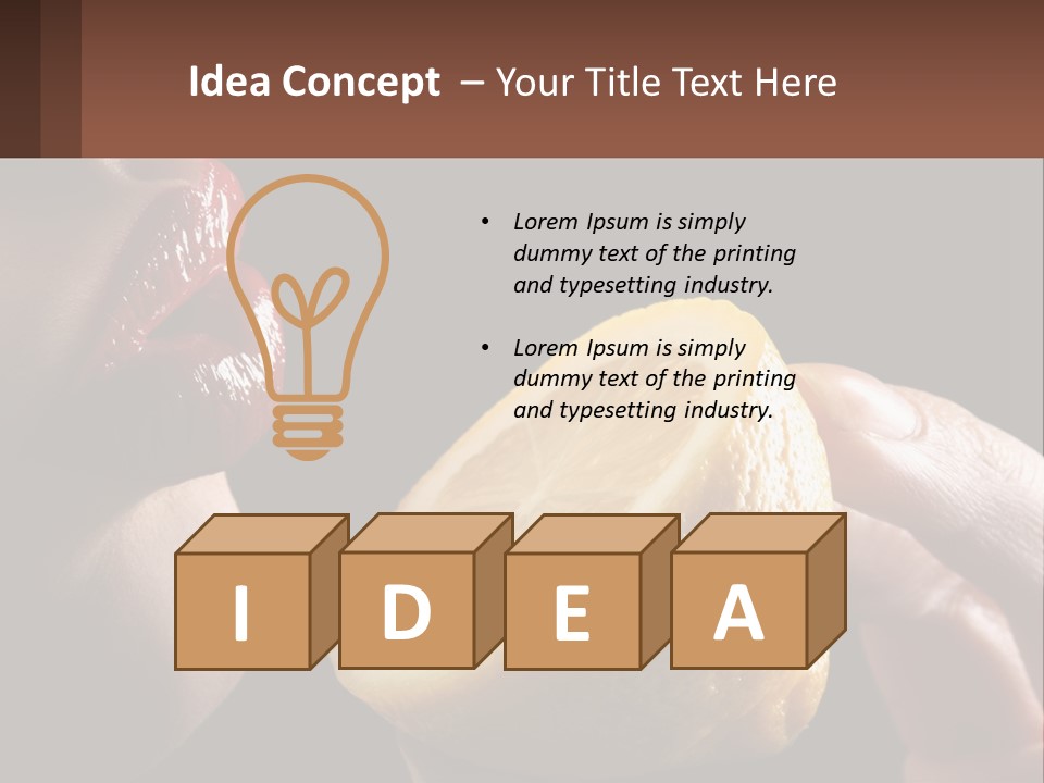 A Person Holding A Slice Of Lemon In Their Hand PowerPoint Template