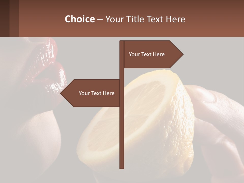 A Person Holding A Slice Of Lemon In Their Hand PowerPoint Template