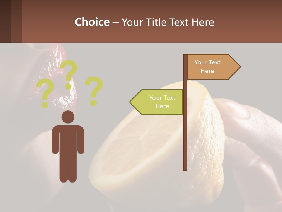 A Person Holding A Slice Of Lemon In Their Hand PowerPoint Template