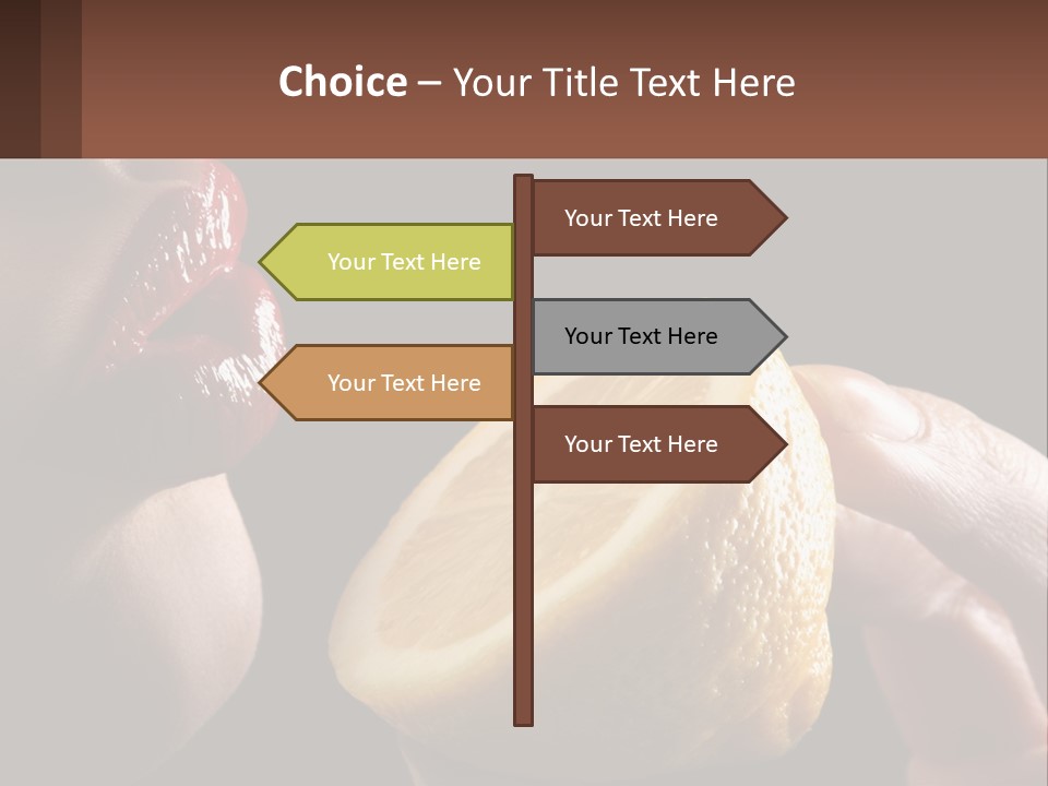 A Person Holding A Slice Of Lemon In Their Hand PowerPoint Template