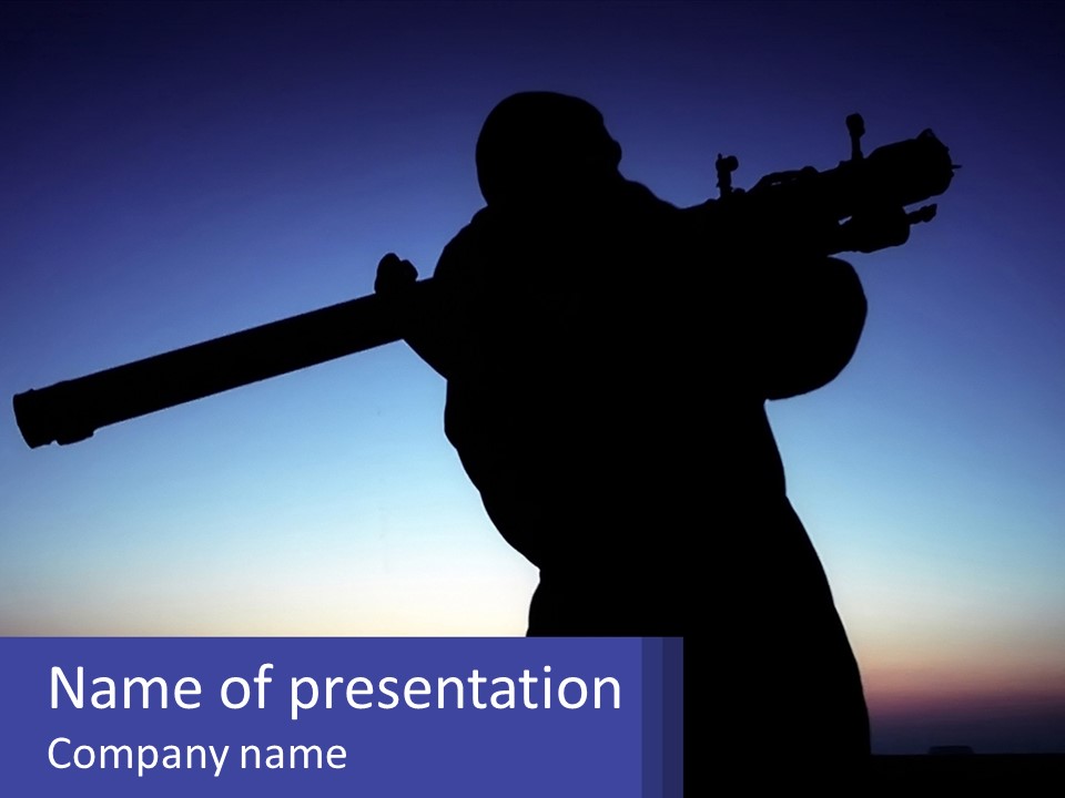 A Silhouette Of A Man Holding A Rifle PowerPoint Template
