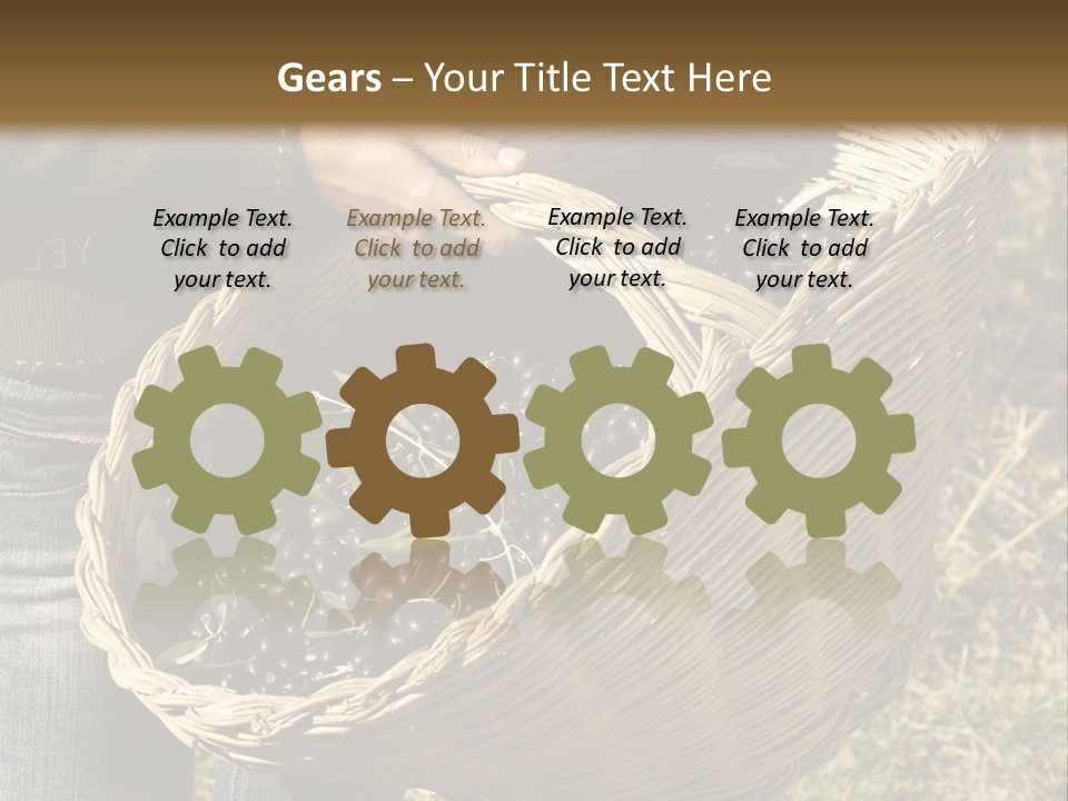 A Woman Holding A Basket Full Of Grapes PowerPoint Template