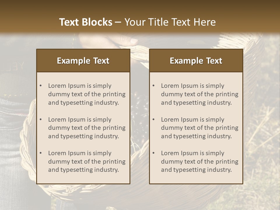 A Woman Holding A Basket Full Of Grapes PowerPoint Template