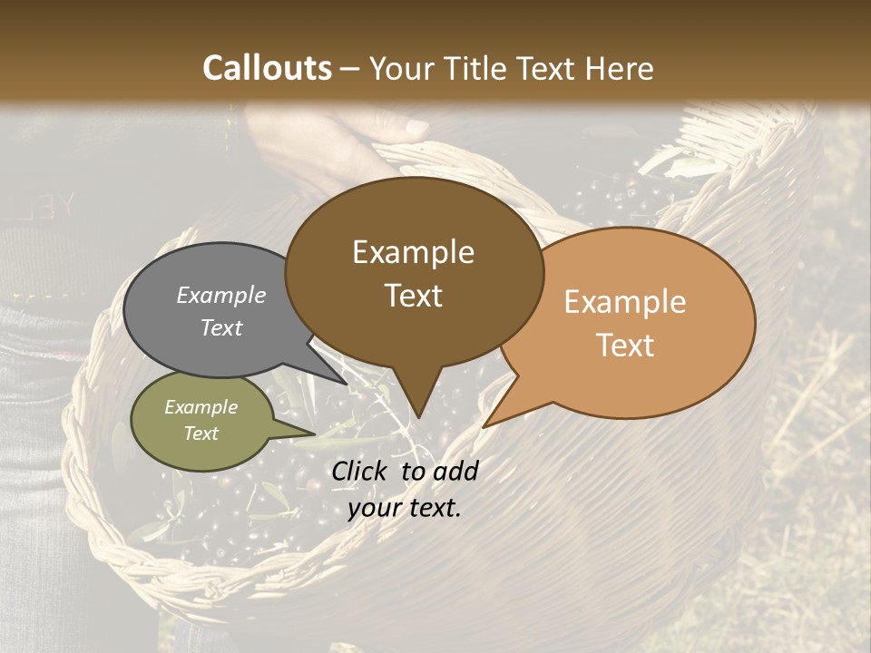 A Woman Holding A Basket Full Of Grapes PowerPoint Template