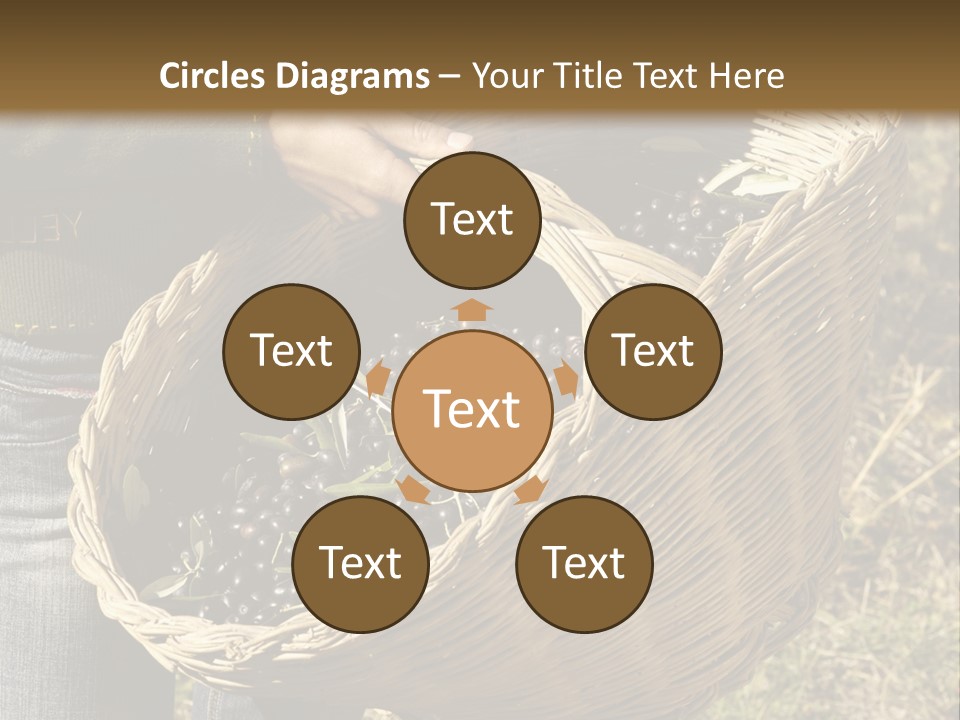 A Woman Holding A Basket Full Of Grapes PowerPoint Template