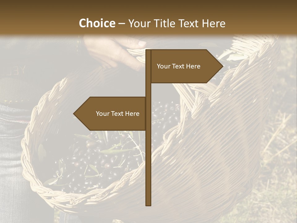 A Woman Holding A Basket Full Of Grapes PowerPoint Template