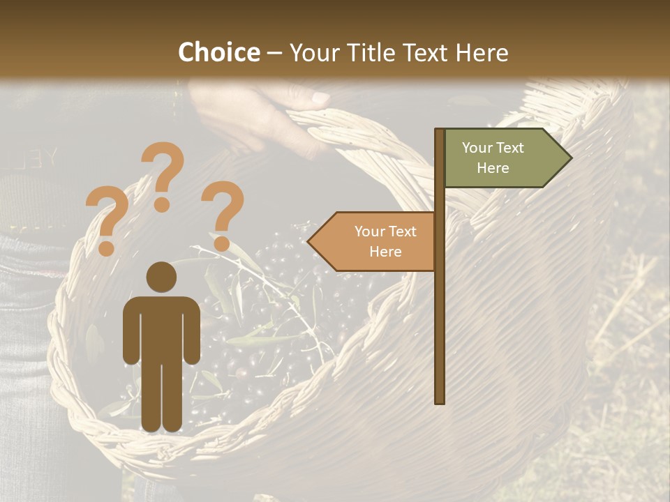 A Woman Holding A Basket Full Of Grapes PowerPoint Template