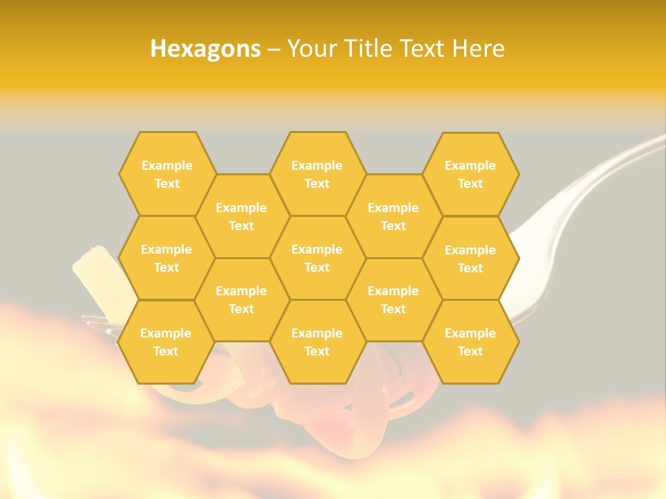 A Fork With Some Food On It And Flames In The Background PowerPoint Template