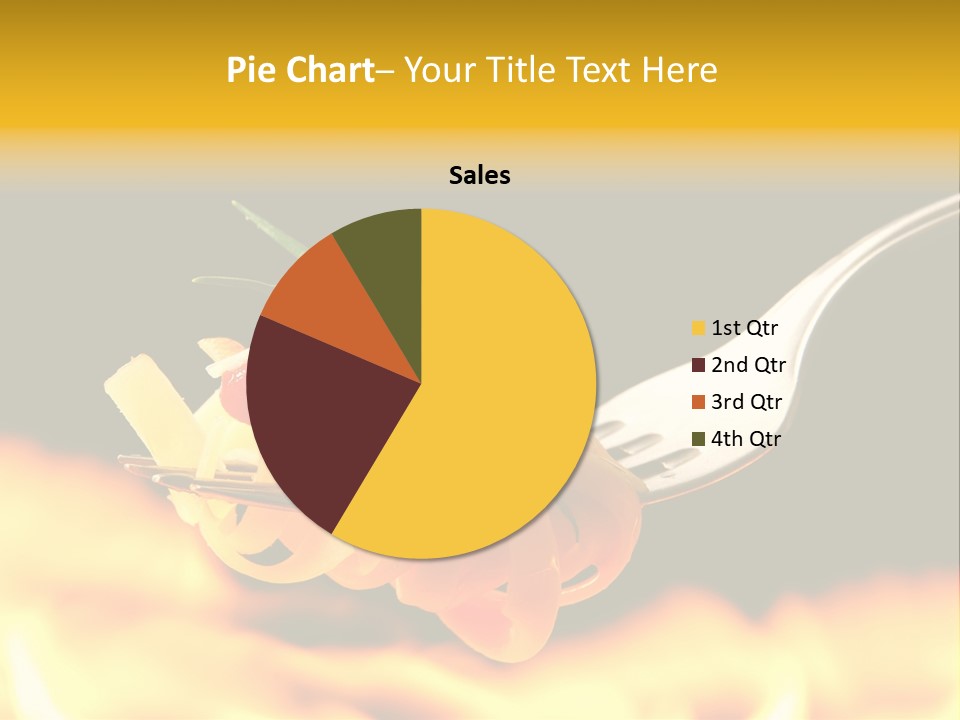 A Fork With Some Food On It And Flames In The Background PowerPoint Template
