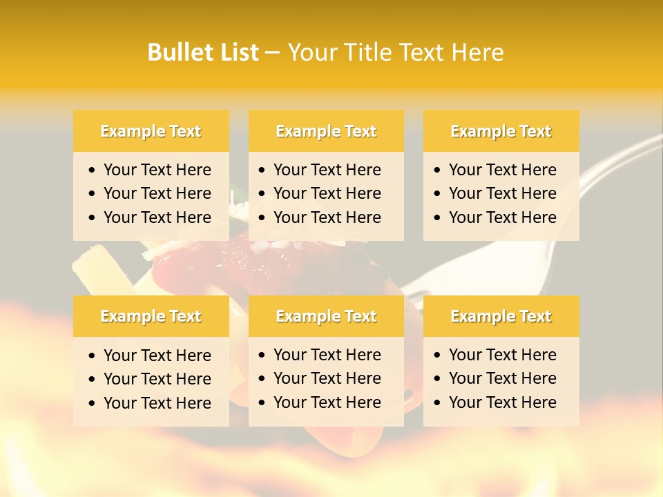 A Fork With Some Food On It And Flames In The Background PowerPoint Template