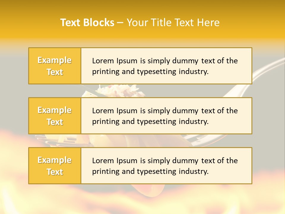 A Fork With Some Food On It And Flames In The Background PowerPoint Template