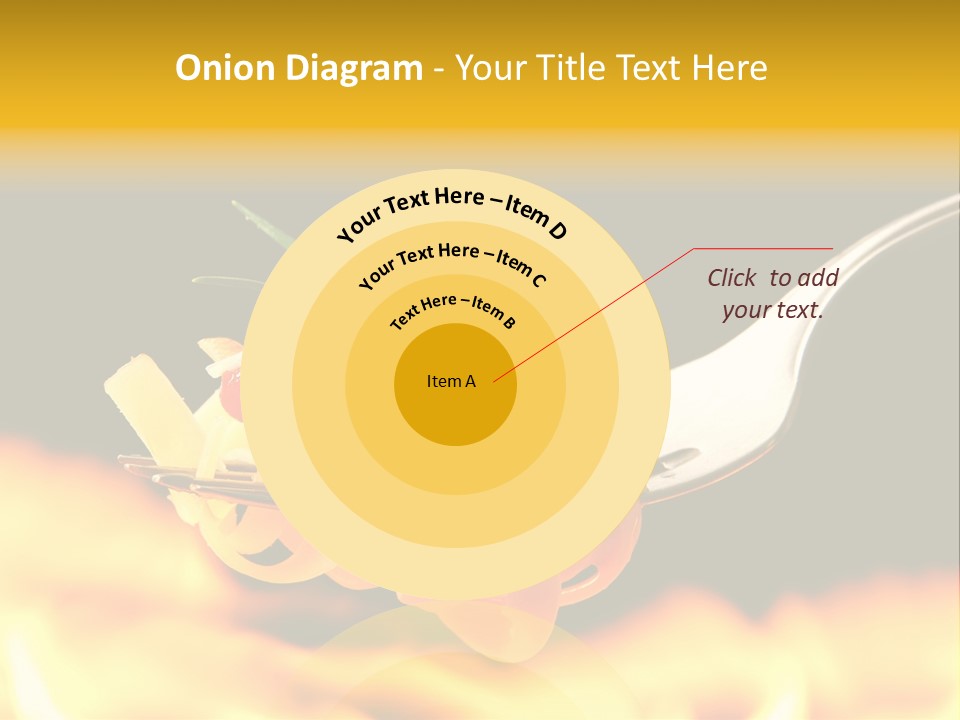 A Fork With Some Food On It And Flames In The Background PowerPoint Template