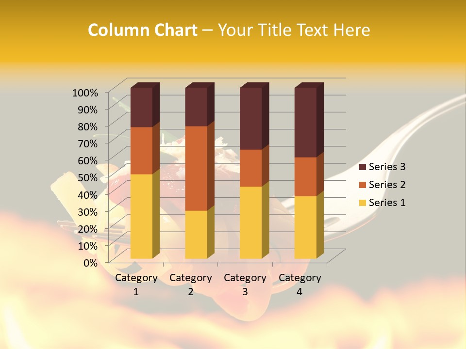 A Fork With Some Food On It And Flames In The Background PowerPoint Template