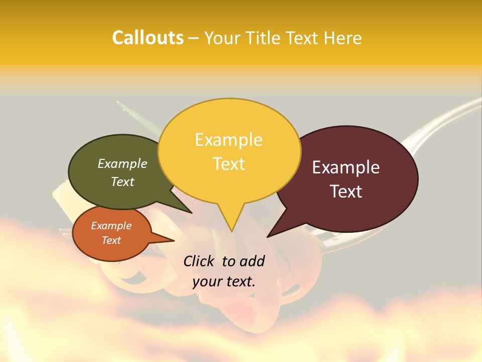 A Fork With Some Food On It And Flames In The Background PowerPoint Template