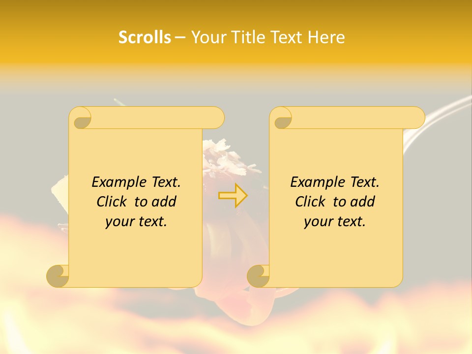 A Fork With Some Food On It And Flames In The Background PowerPoint Template