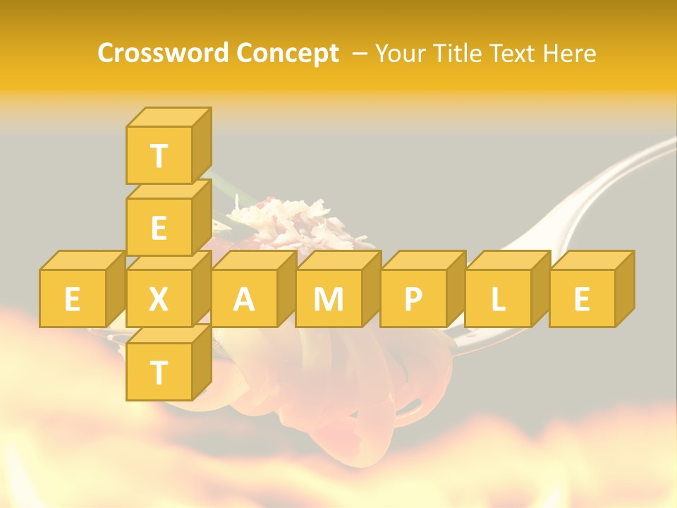 A Fork With Some Food On It And Flames In The Background PowerPoint Template