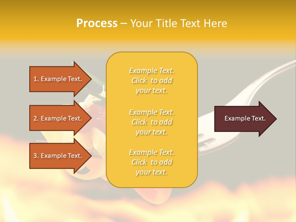 A Fork With Some Food On It And Flames In The Background PowerPoint Template