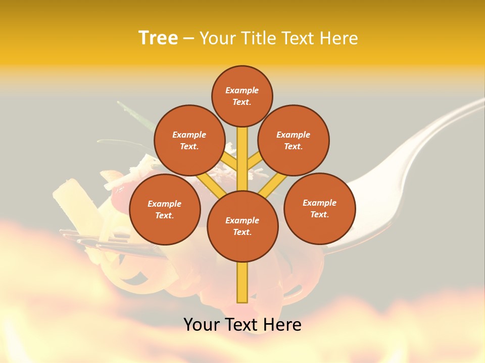 A Fork With Some Food On It And Flames In The Background PowerPoint Template