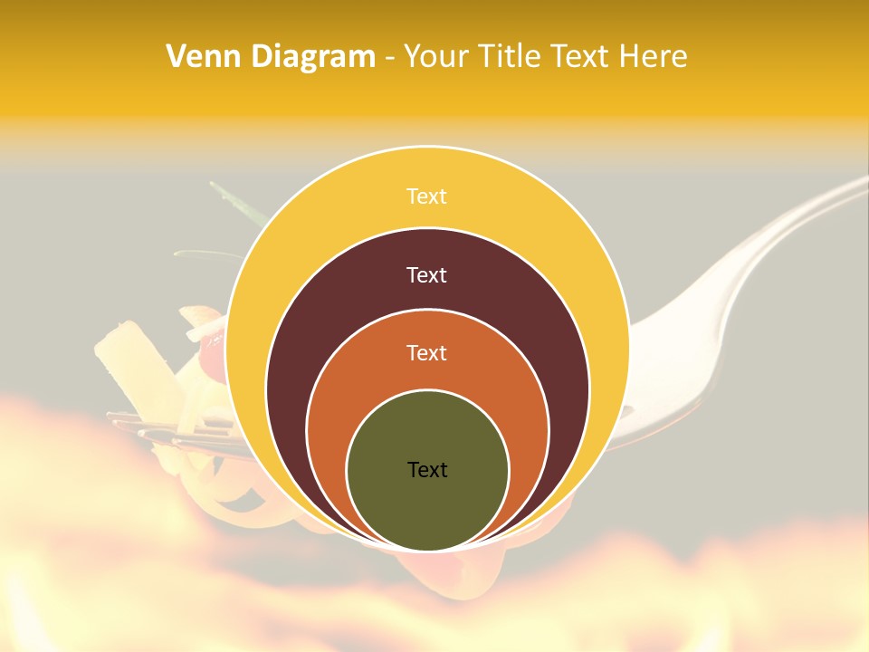 A Fork With Some Food On It And Flames In The Background PowerPoint Template