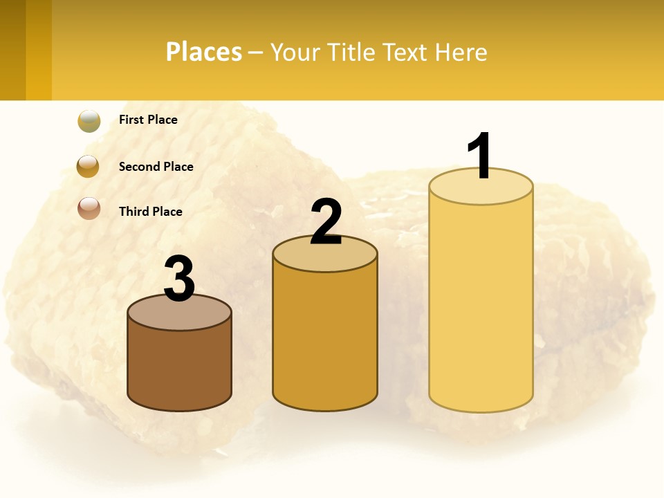 Two Pieces Of Honey On A White Background PowerPoint Template