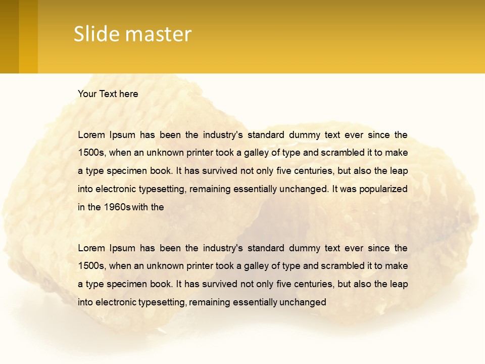 Two Pieces Of Honey On A White Background PowerPoint Template