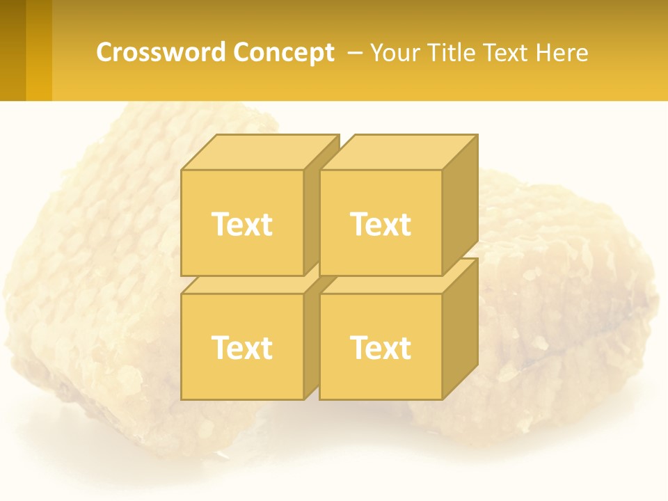 Two Pieces Of Honey On A White Background PowerPoint Template