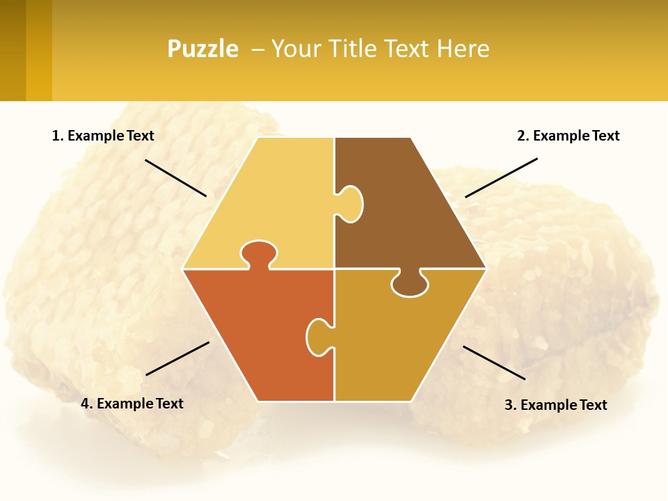Two Pieces Of Honey On A White Background PowerPoint Template