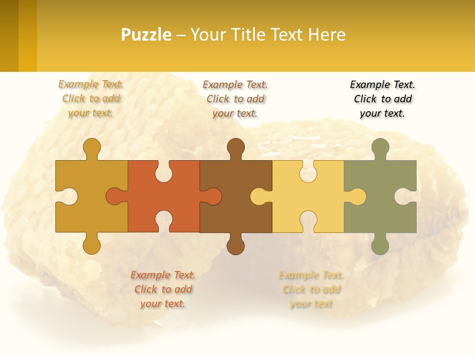 Two Pieces Of Honey On A White Background PowerPoint Template