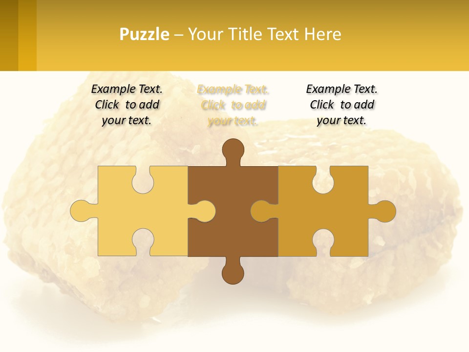 Two Pieces Of Honey On A White Background PowerPoint Template