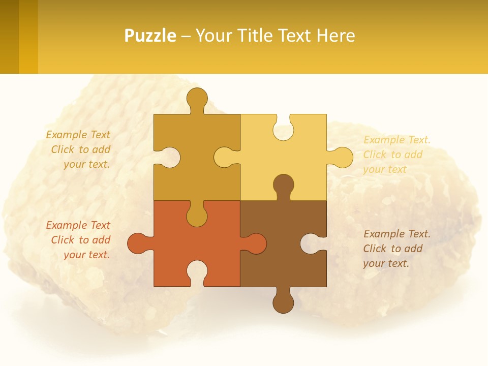 Two Pieces Of Honey On A White Background PowerPoint Template