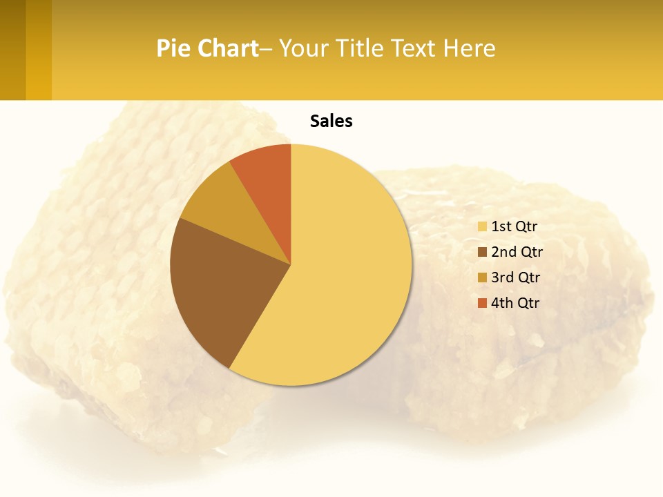 Two Pieces Of Honey On A White Background PowerPoint Template
