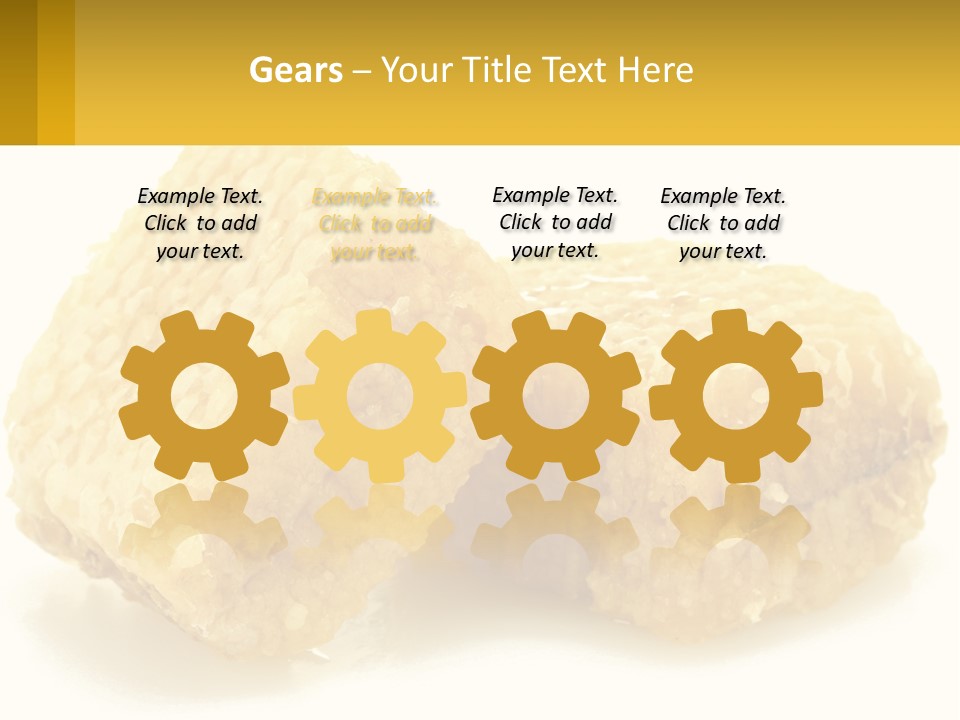 Two Pieces Of Honey On A White Background PowerPoint Template