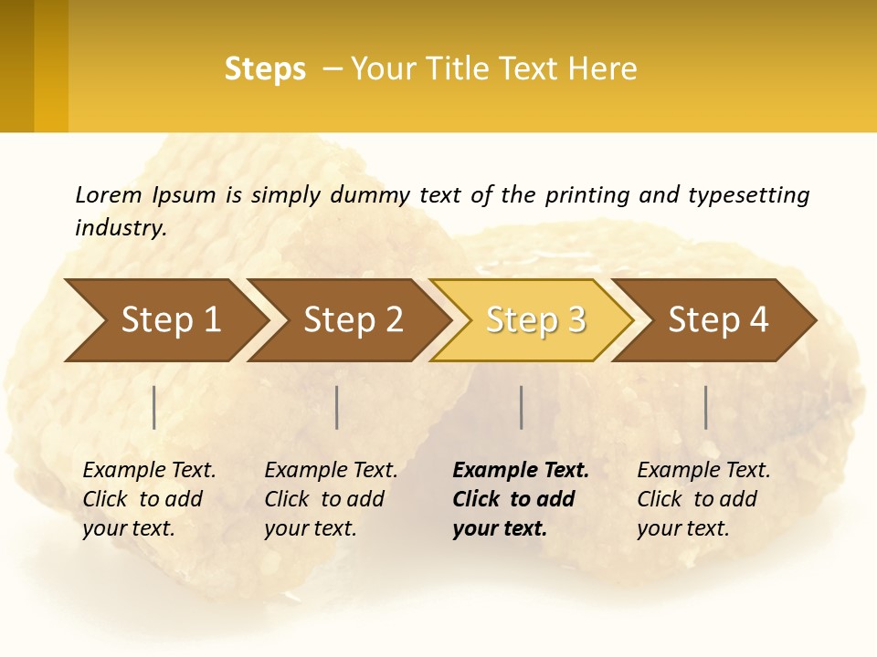 Two Pieces Of Honey On A White Background PowerPoint Template