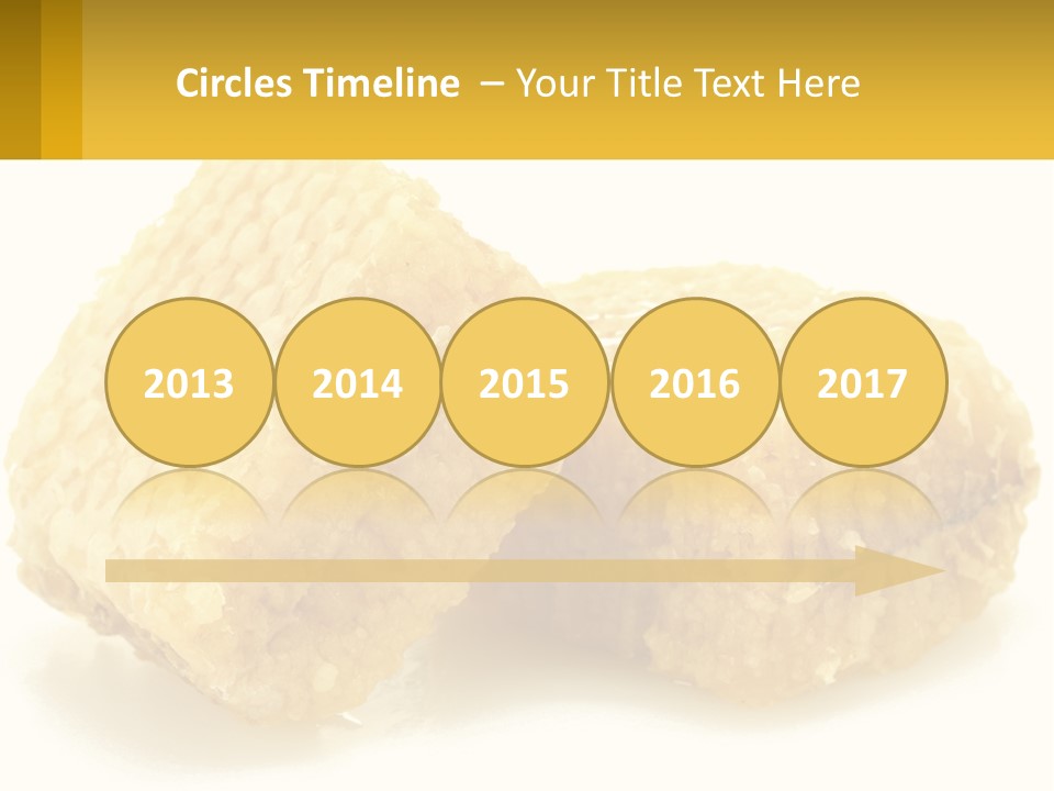 Two Pieces Of Honey On A White Background PowerPoint Template