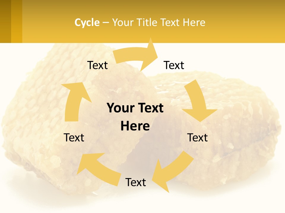 Two Pieces Of Honey On A White Background PowerPoint Template