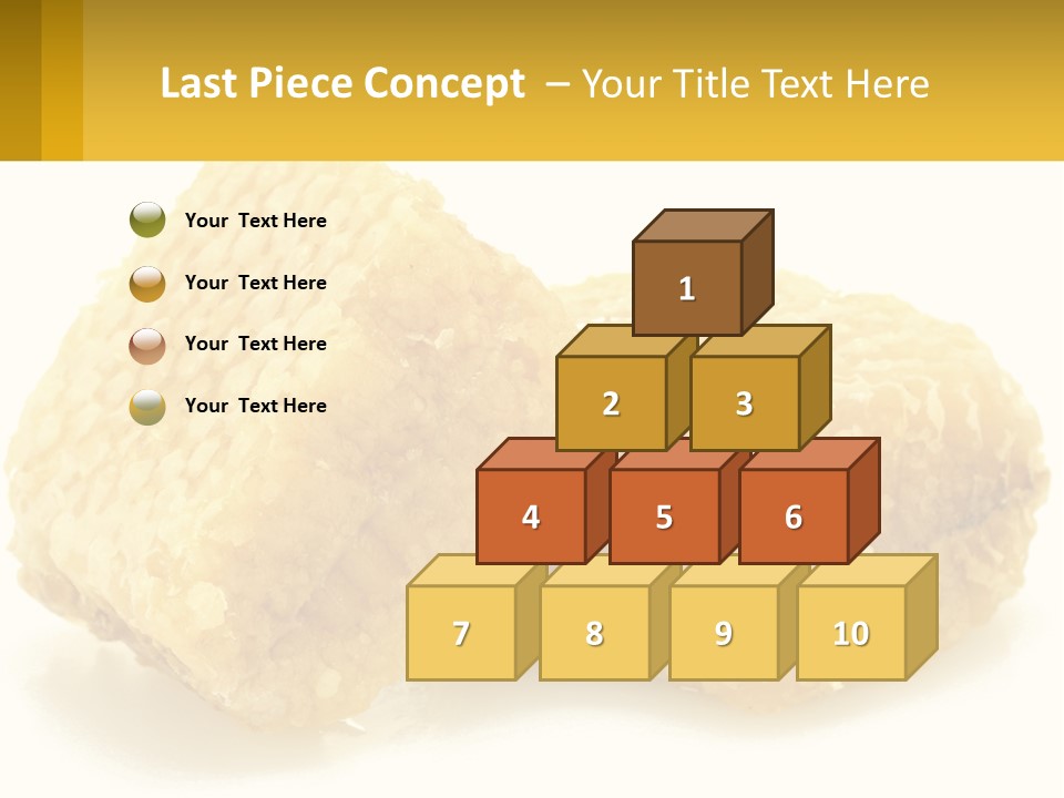 Two Pieces Of Honey On A White Background PowerPoint Template