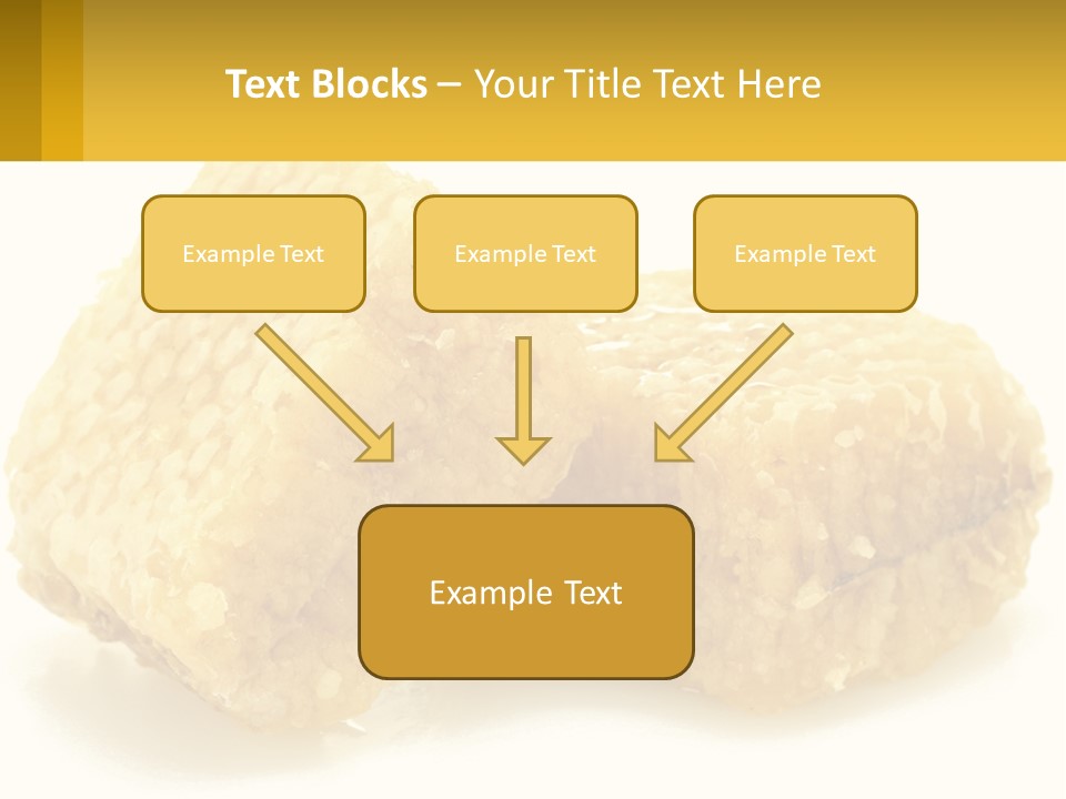 Two Pieces Of Honey On A White Background PowerPoint Template