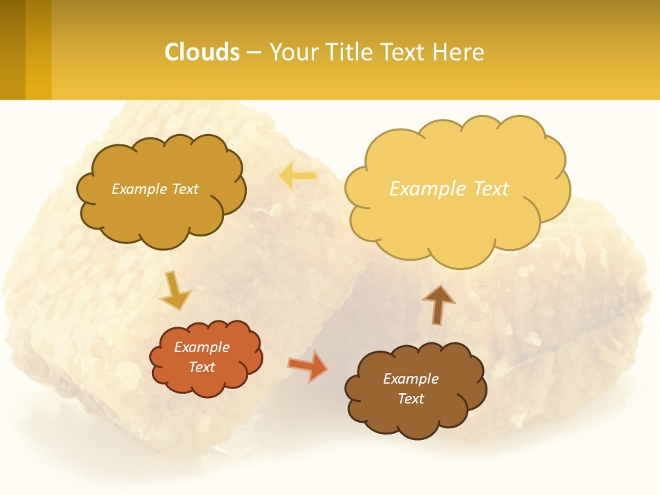 Two Pieces Of Honey On A White Background PowerPoint Template
