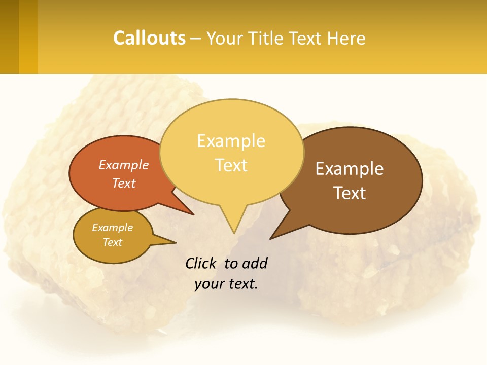 Two Pieces Of Honey On A White Background PowerPoint Template