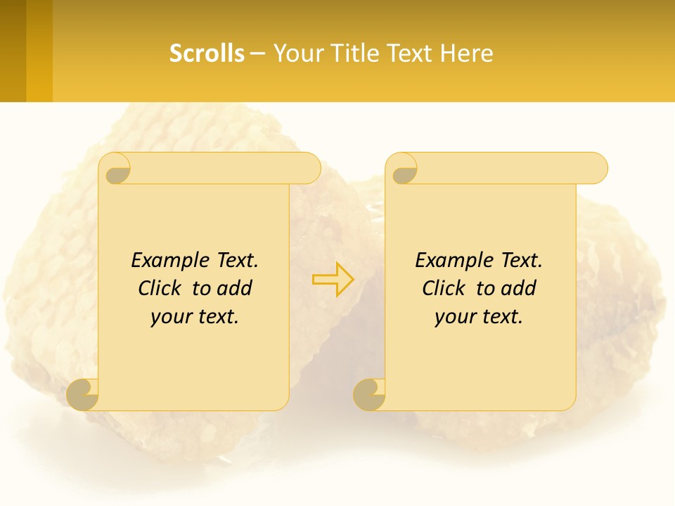 Two Pieces Of Honey On A White Background PowerPoint Template
