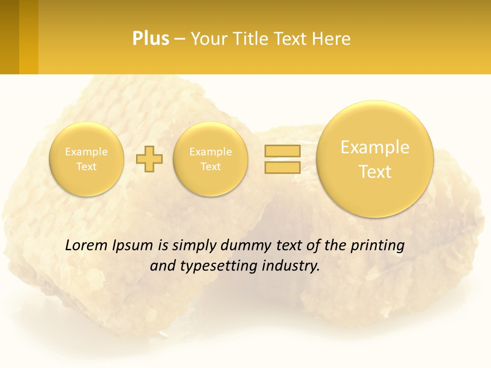 Two Pieces Of Honey On A White Background PowerPoint Template