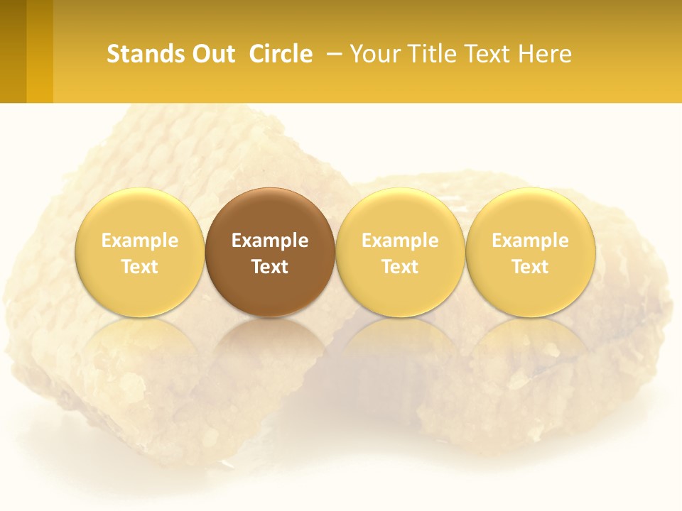 Two Pieces Of Honey On A White Background PowerPoint Template