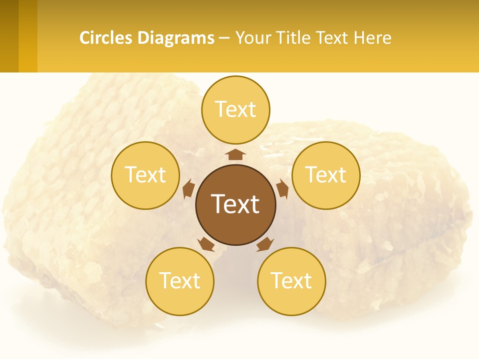 Two Pieces Of Honey On A White Background PowerPoint Template