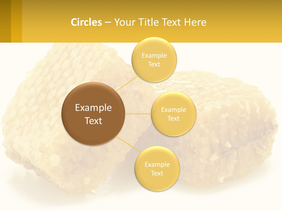 Two Pieces Of Honey On A White Background PowerPoint Template